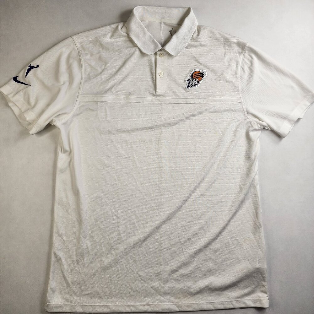 Nike Mens M Medium Classic WNBA Phoenix Mercury Polo White Basketball - Stained